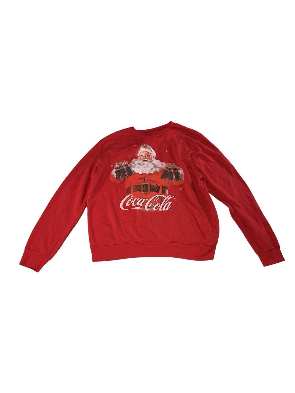 Coca-Cola Santa Christmas Crewneck Sweatshirt Red Men’s XL Holiday Graphic